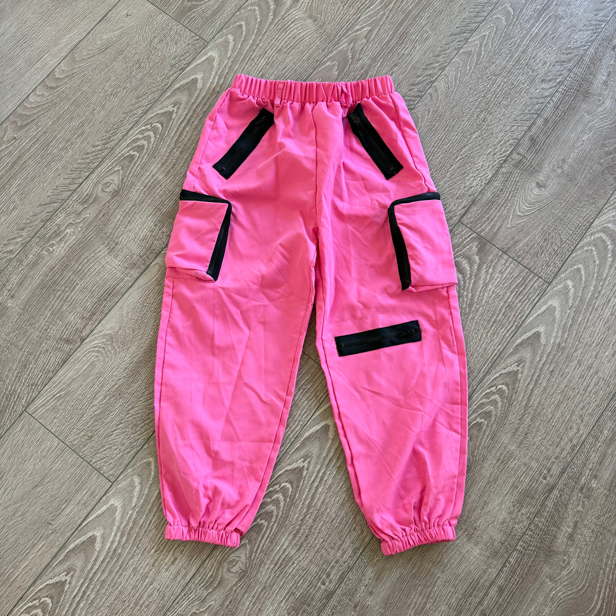 pink and black jogging stroller Pocket Cargo Hip Hop Jogger Pants in Pink with Black Trim, Child 7 –  Dancewear Resale 3.0
