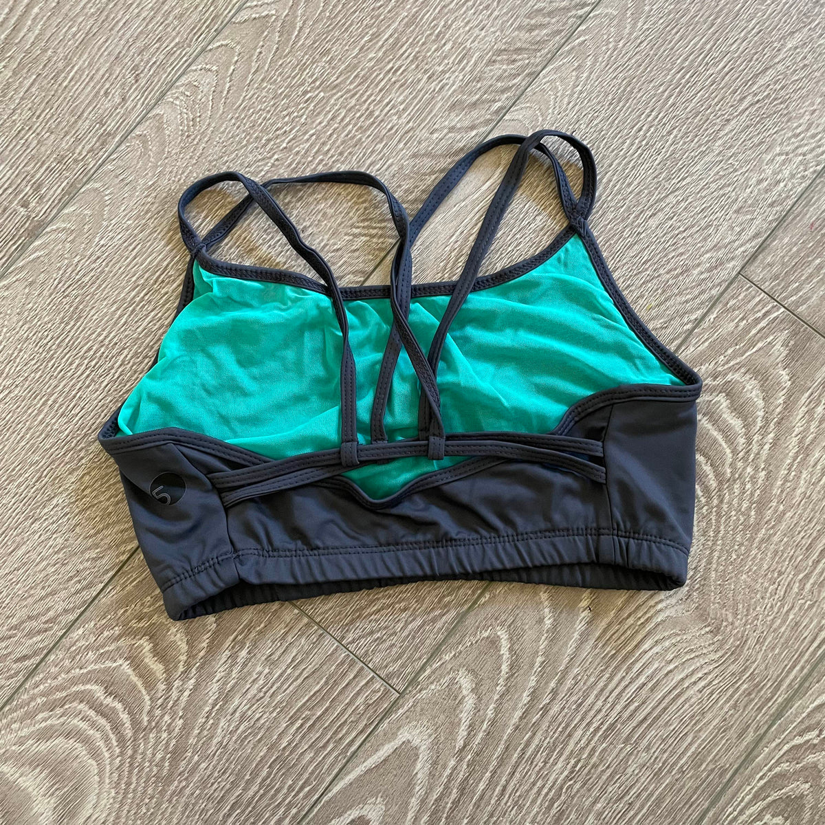 Five Dancewear, Grey and Teal Bra, AS Women's 2/4 Dancewear Resale 3.0