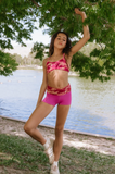 Five Dancewear, Everyday Foldover Short in Fusion Pink, YL Child 7/8