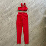 AA Dance Costume, Riviera Top and Pants Set in Red, CM