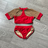 AA Dance Costumes, Mesh Detail Parasol Set in Red, AM