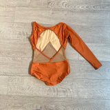 AA Dance, One Sleeve Arise Leotard in Copper, AM