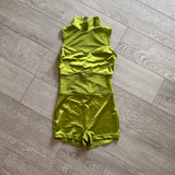 Balera Dancewear, Lustre Biketard With Mesh in Lime Green, AS