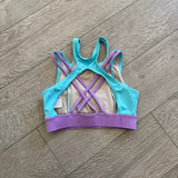 Balera, Strappy Back Crop Top in Pastel Blue Purple, CM