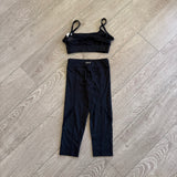 Bloch, Mesh Detail Crop Top and Capri Pants Set in Black, Child 6/7