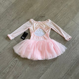 Bloch, Mesh Sleeves Velvet Tutu Dress in Pink