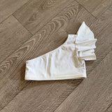 Carissa’s Tutu Couture, One Shoulder Ruffle Crop Top in White