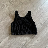 Carissa’s Tutu Couture, Velvet Zebra Crop Top in Black