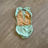 Chelsea B, Open Back Lace Detail Radiance Leotard in Mint Green, CL