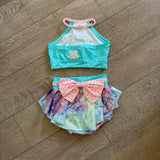 Custom Mermaid Costume with Pearls and Rhinestones