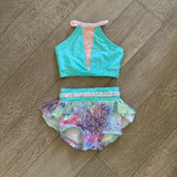 Custom Mermaid Dance Costume with Pearls and Rhinestones