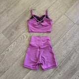 Five Dancewear, Formation Crop Top and Biker Shorts Set in Lavender Purple, YL