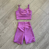 Five Dancewear, Formation Crop Top and Biker Shorts in Lavender Purple, YL