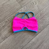 Five Dancewear, Motiva8 Bra Crop Top in Blue Trim and Hot Pink,