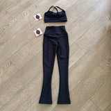 Kandi Kouture, Knot Crop Top and Flare Pants in Black, CM Child 5/6