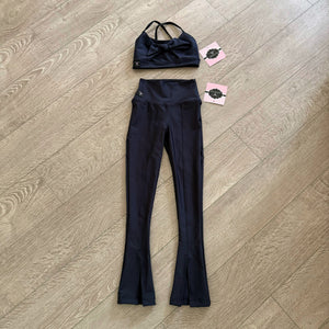 Kandi Kouture, Knot Crop Top and Flare Pants in Black, CM Child 5/6