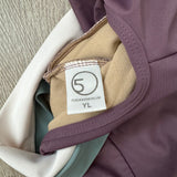 Five Dancewear, Plum Leotard with White and Olive Strips, Child 5/6 - Final Sale