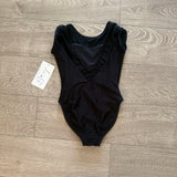 Oh La La, Low Back Mesh Top Leotard in Black, CM Child 8/10