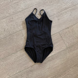 Baltogs, Low Back Cinched Front Leotard in Black, CM Child 6/8 - Final Sale
