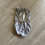 Patrick J, Open Back Storm Leotard in Silver Grey, CL Child 7/8 - Final Sale