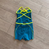 Tiger Friday, Pipedream Jumpsuit in Chartreuse Teal and Yellow, CXL Child 10/12