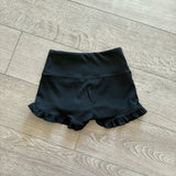 Black Filly Booty Ruffle Shorts, Child 6/8 - Final Sale