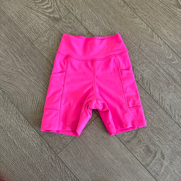 Sugar Strut, VIP Biker Shorts in Hot Pink, YS Child 6/7 - Final Sale