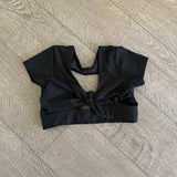 Five Dancewear, Open Back Crop Top in Black, YXL Child 10 - Final Sale