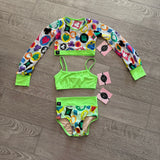 Kandi Kouture, Queen of Hearts 3 Piece Set in Neon Green, CM Child 5/6