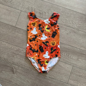 Pumpkins Bats and Ghosts Leotard in Orange, Child 9/10