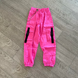 Pocket Cargo Jogger Pants with Chain in Hot Pink, Child 8