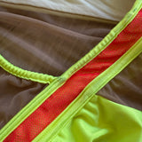 Open Back Mesh Detail Custom Leotard in Neon Orange Yellow, Child 6/8 - Final Sale