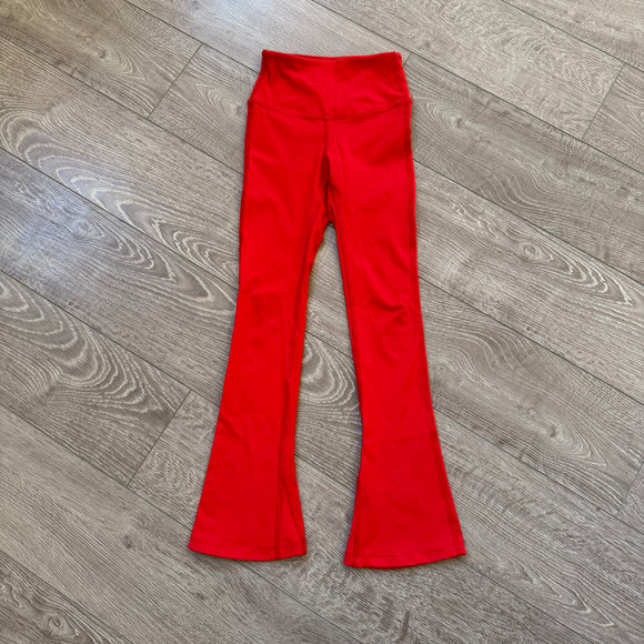 Tiger Friday, Retro Flare Leggings in Cherry Red, CM Child 6/8 - Final Sale