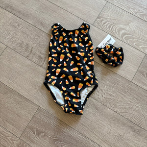 Candy Corn Leotard with Matching Scrunchy, CM Child 6/7