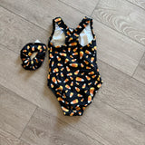 Candy Corn Leotard with Matching Scrunchy, CM Child 6/7