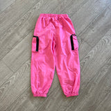 Pocket Cargo Hip Hop Jogger Pants in Pink with Black Trim, Child 7