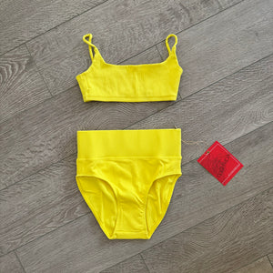 Tiger Friday, True Cami Bra and Belief Brief in Ribbed Lemon Yellow, AXS 0/2 - Final Sale