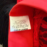 Tiger Friday, Rosa Lace Ballroom Skirt in Cherry Red, CL Child 8/10 - Final Sale