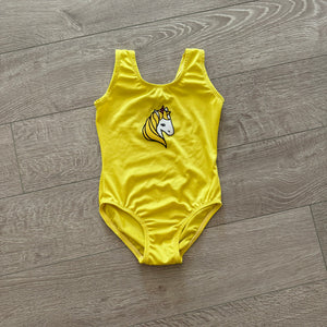 Sequin Unicorn Leotard in Yellow, Child 7 - Final Sale