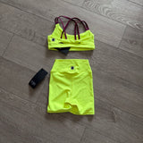 Five Dancewear, Bold and Free Top and Everyday Shorts in Highlighter Yellow, YL Child 7/8