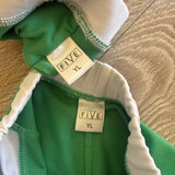 Five Dancewear, Xenas Bra and Aura Biker Shorts in Green White, YL Child 7/8 - Final Sale