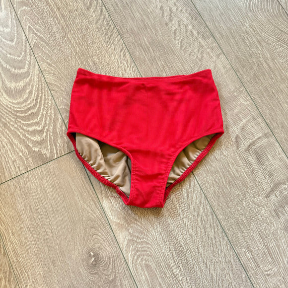 Five Dancewear, Ribbed Booty Briefs in Red, YXL Child 10 - Final Sale