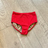 Five Dancewear, Ribbed Booty Briefs in Red, YXL Child 10 - Final Sale