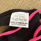 Tiger Friday, Bronx Crop Top in Black and Pink String, CM Child 6/8
