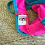 Five Dancewear, Motiva8 Bra in Blue Trim and Hot Pink, Child 6/7