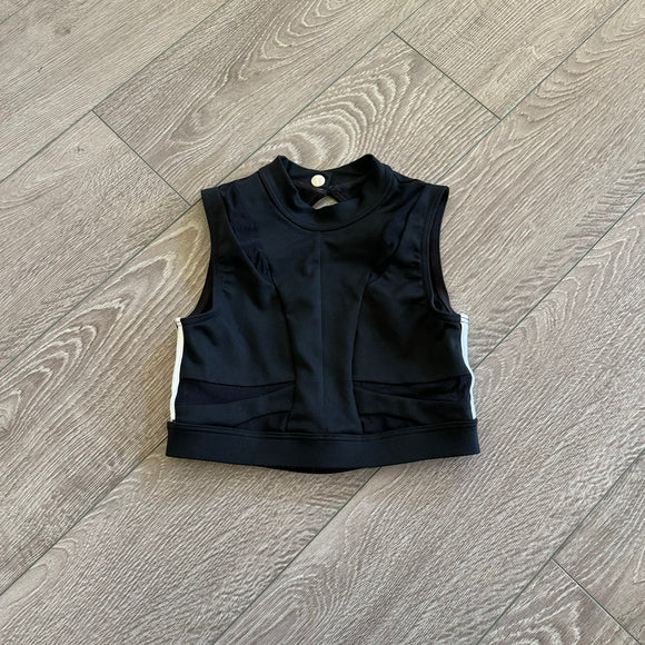 Jo+Jax, Open Back Mesh Details Black Crop Top, YM Child 8/10