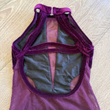 LA Dance Designs, Mesh Detail Velvet Leotard in Plum Purple, CM Child 5/6 - Final Sale