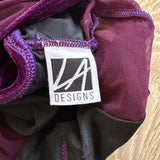 LA Dance Designs, Mesh Detail Velvet Leotard in Plum Purple, CM Child 5/6 - Final Sale