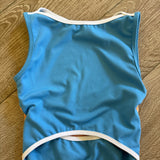 Five Dancewear, Open Back Mesh Detail Leotard in Sky Blue, YXL Child 10 - Final Sale