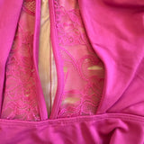 Mariia Crown, Lace Detail Leotard in Fuchsia Pink, Child 12/14- Final Sale